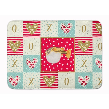 Carolines Treasures 19 x 27 in. Puffer Fish Love Machine Washable Memory Foam Mat CK5496RUG